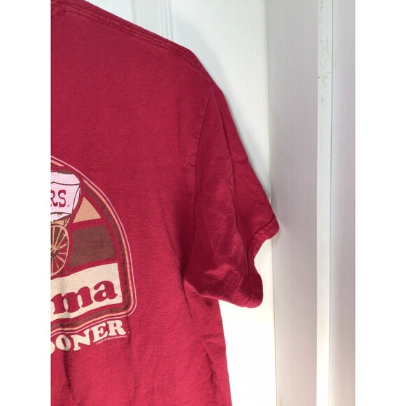 Oklahoma Sooners OU Boomer Sooner Wagon Large Red T-Shirt - Picture 12 of 15